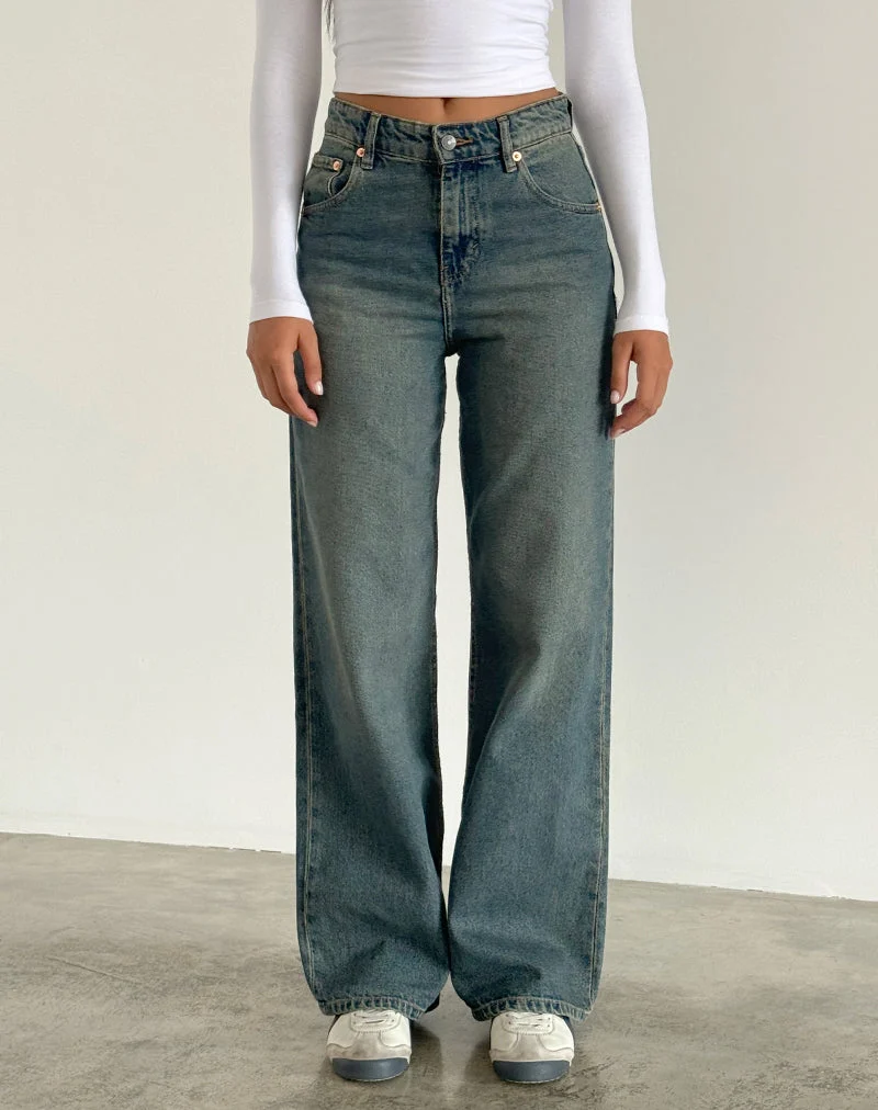 Parallel Jeans in Braun und Blau Acid