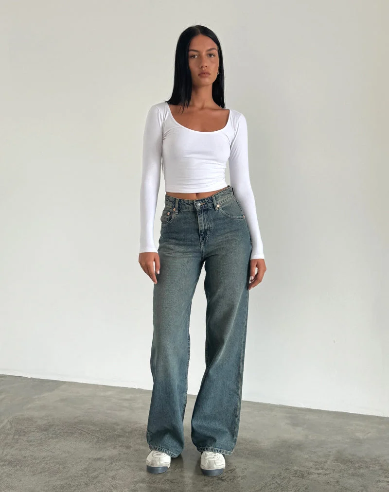 Parallel Jeans in Braun und Blau Acid