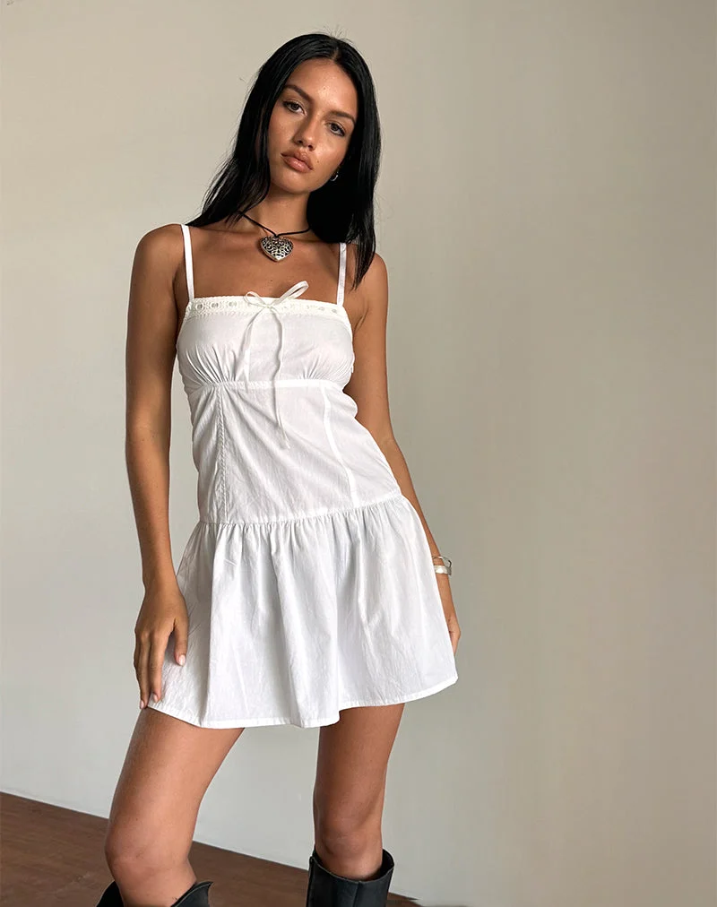 Felin Minikleid aus weißer Popeline