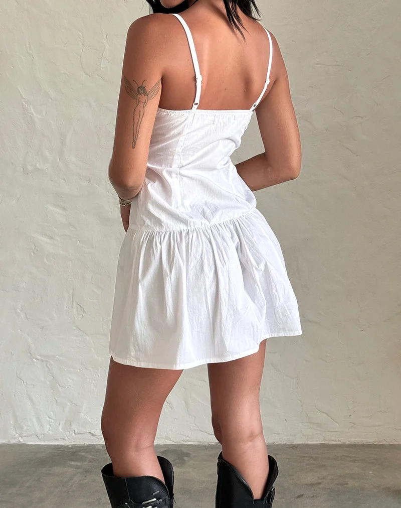 Felin Minikleid aus weißer Popeline