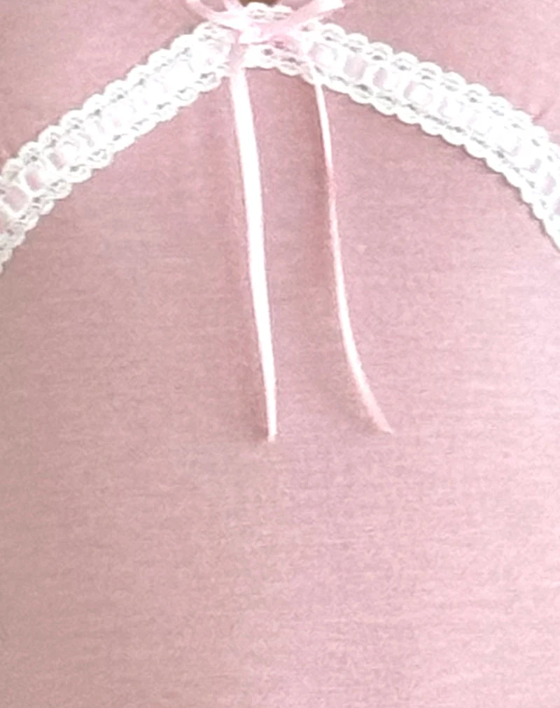 Tirzah gebürstetes Stricktop in Rosa