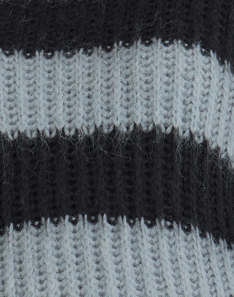 Daren Pullover in Grau und Anthrazit gestreift