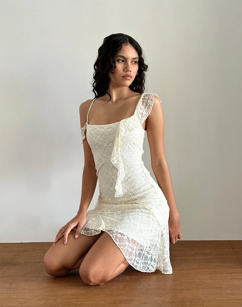 Jati Minikleid aus weißer Canina-Rosen-Spitze