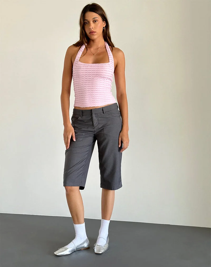 Maggha Neckholder-Top in Crinkle Pink