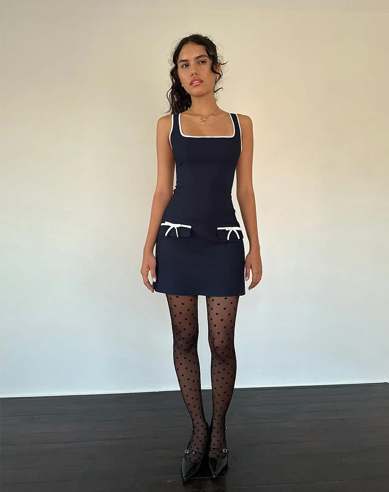 Gabija Tailliertes Minikleid in Marineblau