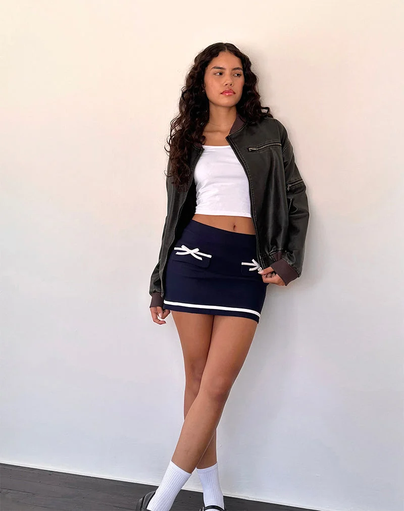 Babeda Schleife Minirock in Marineblau