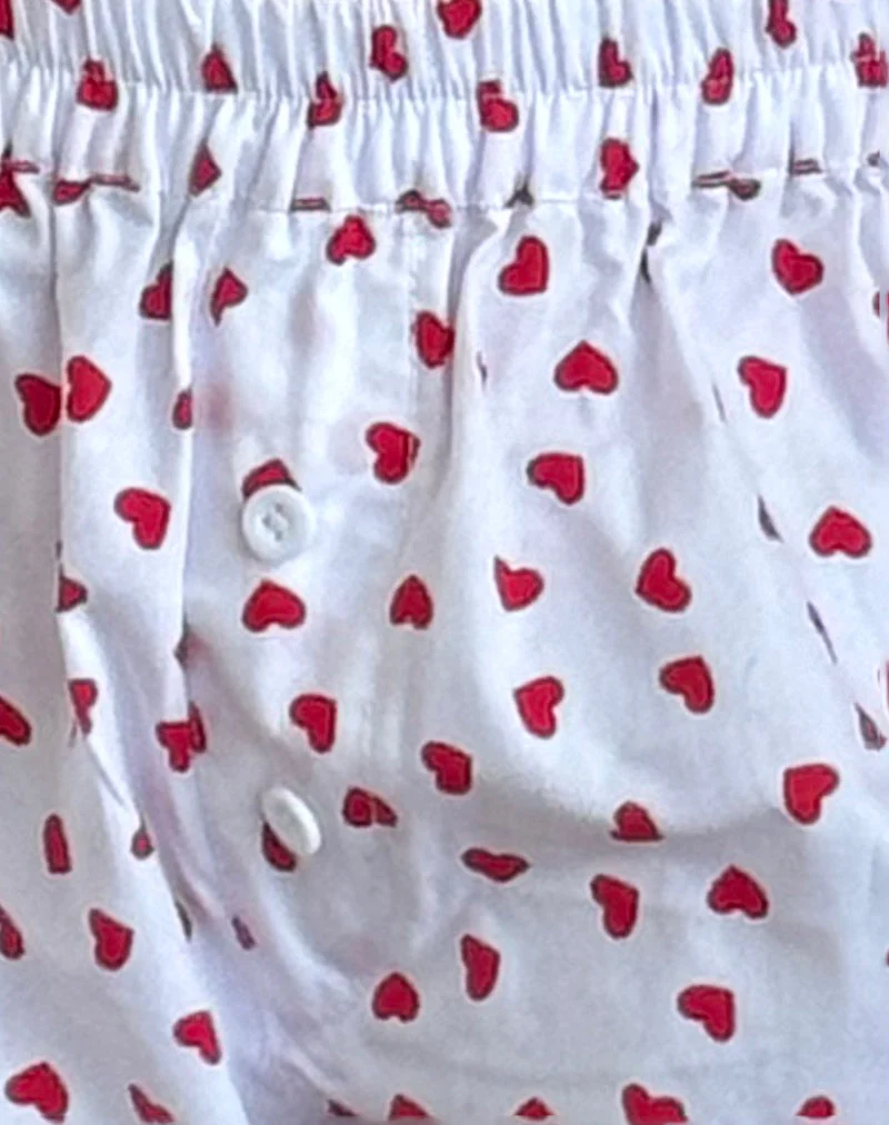 Laboxe Boxershorts in Weiß-Rot-Herz
