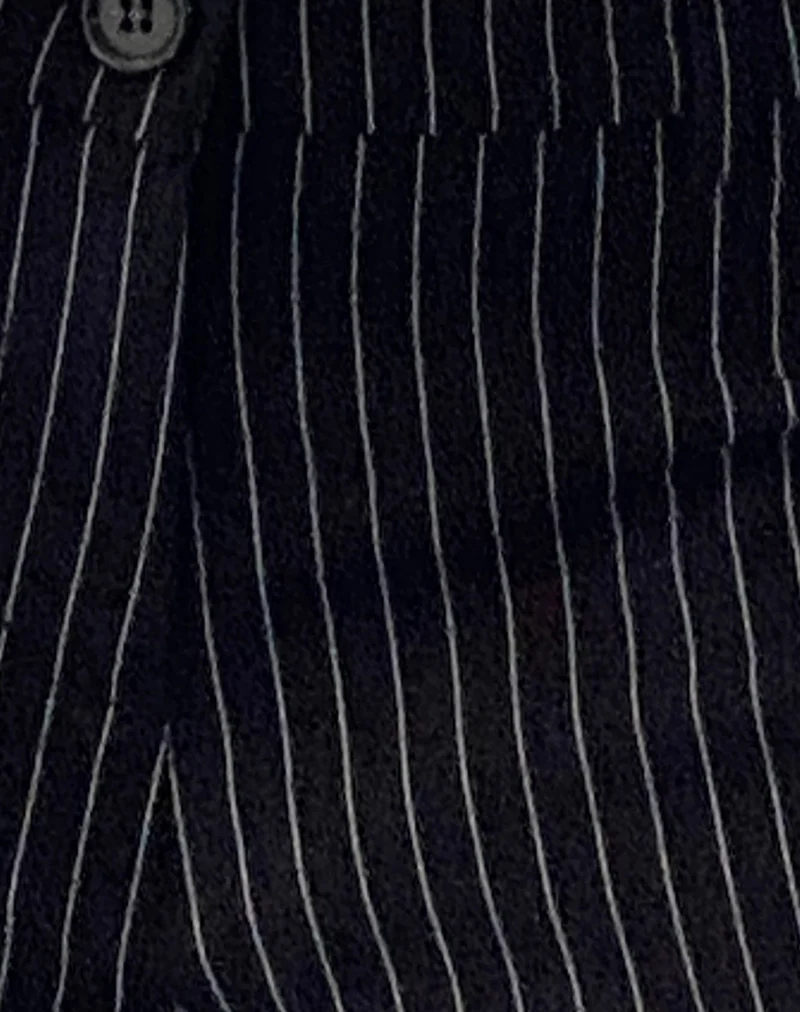 Abba Low Rise Hose in Schwarz Nadelstreifen Tailoring