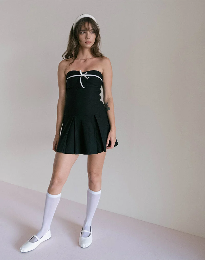 Panolia Minikleid mit Schleife vorne in Tailoring Schwarz