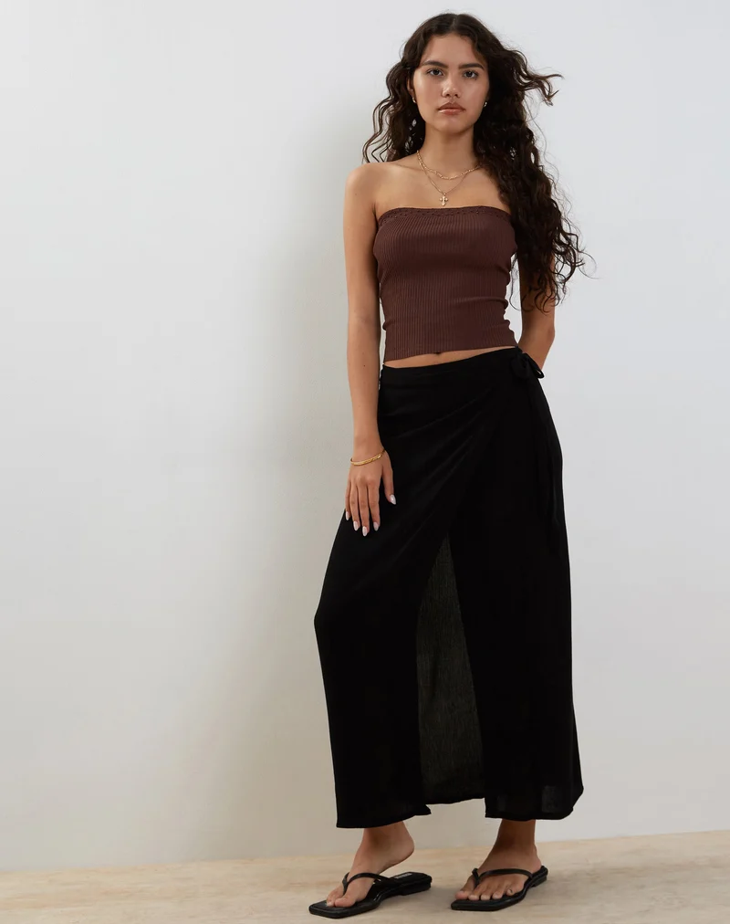 Peria Maxi-Wickelrock in Schwarz Crinkle