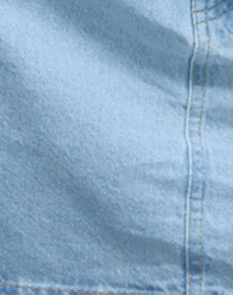 Mini-Rock in A-Linie aus Denim Blue Bleach