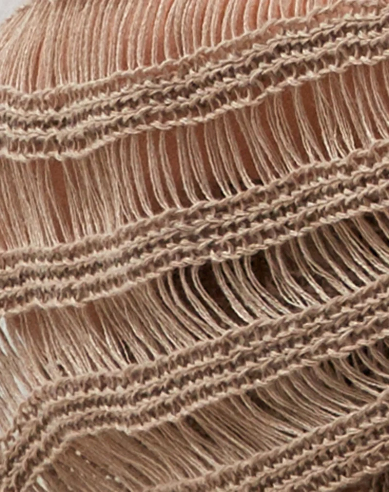 Mika Gestrickter Shrug in Desert Taupe