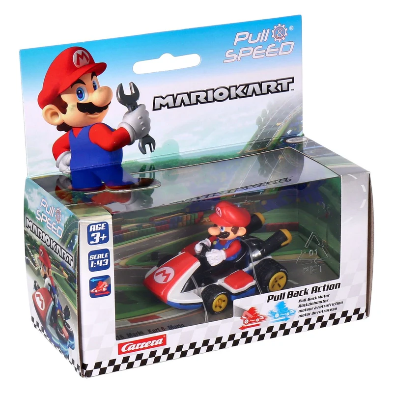 Carrera-Toys Pull and Speed Mario Kart 1:43 farblich sortiert Mario