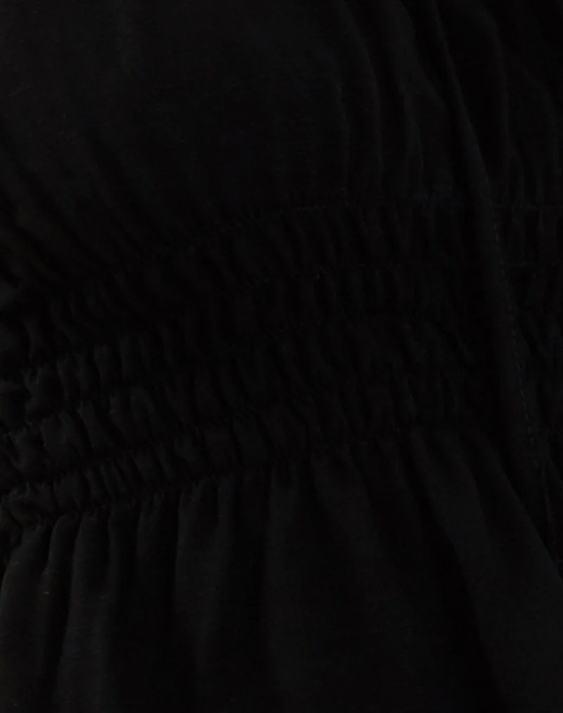 Lyncia Tie Front Cami Top in Schwarz